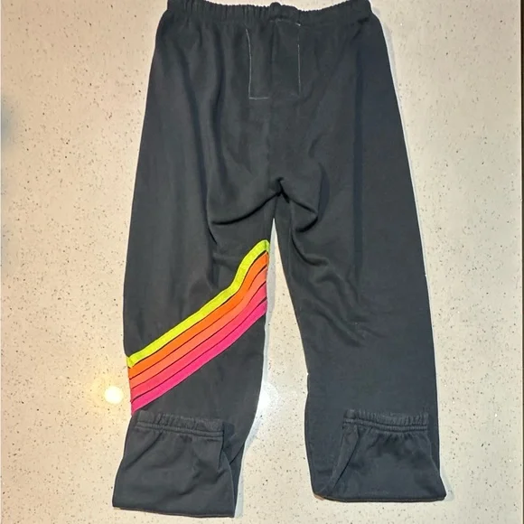 AVIATOR NATION 5 STRIPE SWEATPANTS - PRE-LOVED // NEON RAINBOW - Picture 7 of 12